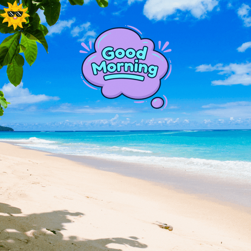 good morning gif beach